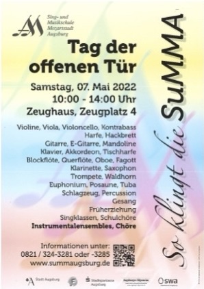 „Tag der offenen Tür“ in der Sing- und Musikschule Mozartstadt Augsburg unter dem Motto „So klingt die SuMMA“