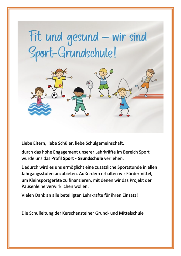 Fit und gesund – wir sind Sport-Grundschule!
